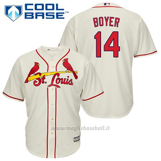 Maglia Baseball Uomo St. Louis Cardinals Ken Boyer 14 Crema Alterner Cool Base
